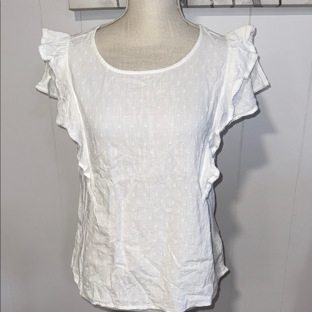 Old Navy White Flutter Sleeve Blouse